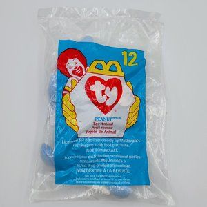 Peanut The Elephant #12 McDonald’s Toy Retired 1998 New Sealed TY Teenie Beanie